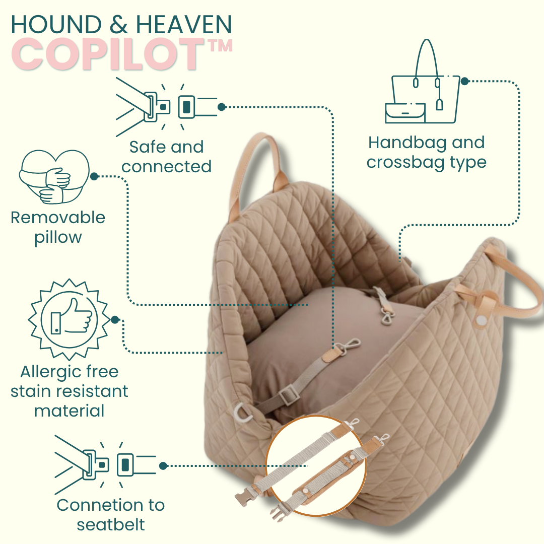 The Copilot⢠smart pet car seat and carrier quilted